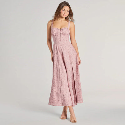 Freya | Langes Blumenkleid mit Trägern