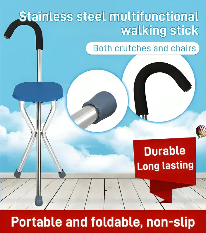 CrutchSeat™ | 2-in-1 Gehstock und faltbarer Sitz