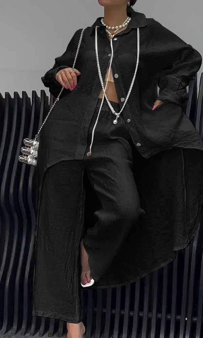 Lange Bluse und Hose im 2er-Set