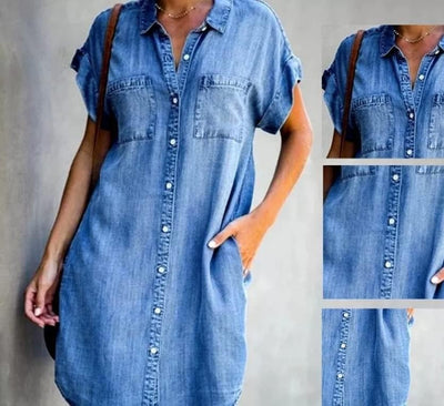 Clara™ | Leichtes Blusenkleid mit Knopfleiste