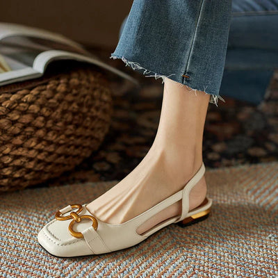 Slingback-Ballerinas mit Zierkette | Flacher Absatz | Elegante Form