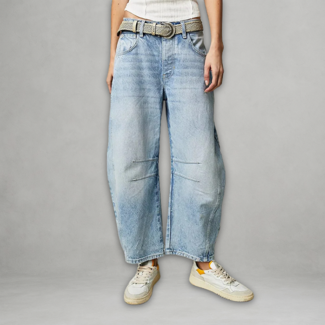 Damen Baggy Jeans mit weitem Bein – lässiger Schnitt