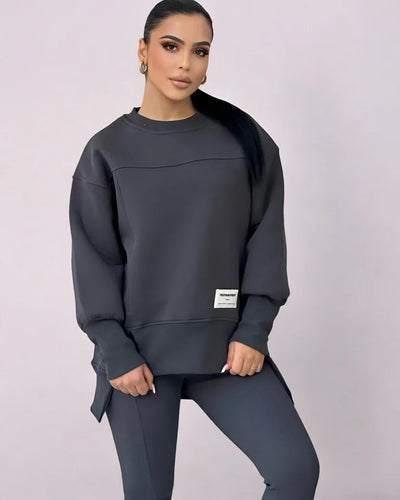 Zweiteiler mit Oversize-Sweatshirt | Schmale Hose | Urbaner Streetstyle