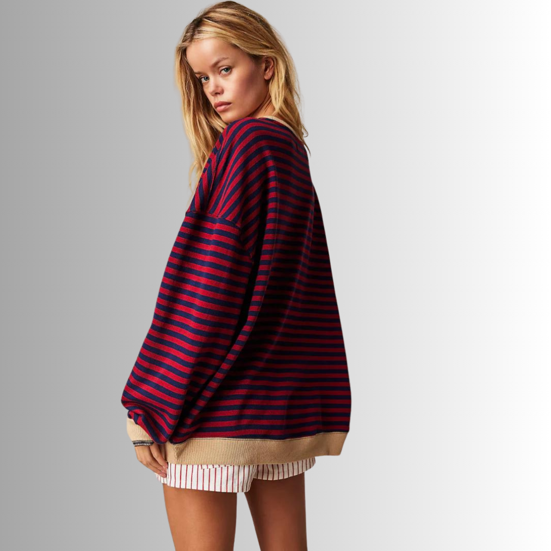 Maya | Mühelos Bequemes Streifen Damen Sweatshirt