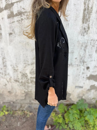 Blazer mit Cut-Out-Stickerei | Ein-Knopf-Verschluss | Lässig-Eleganter Stil