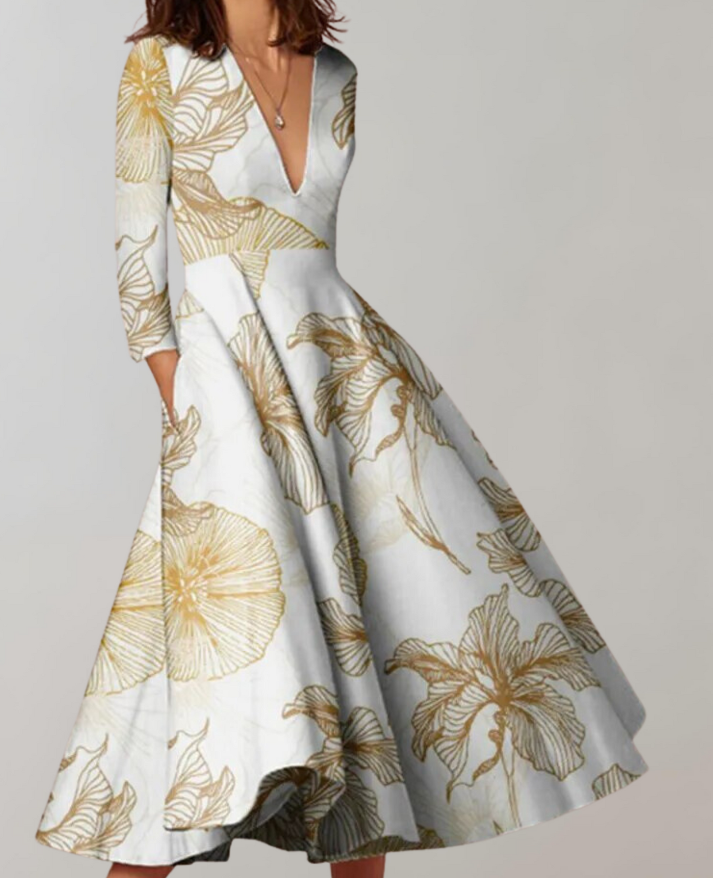 Aisha - Fließendes Saum-Maxikleid für Damen in der Freizeit