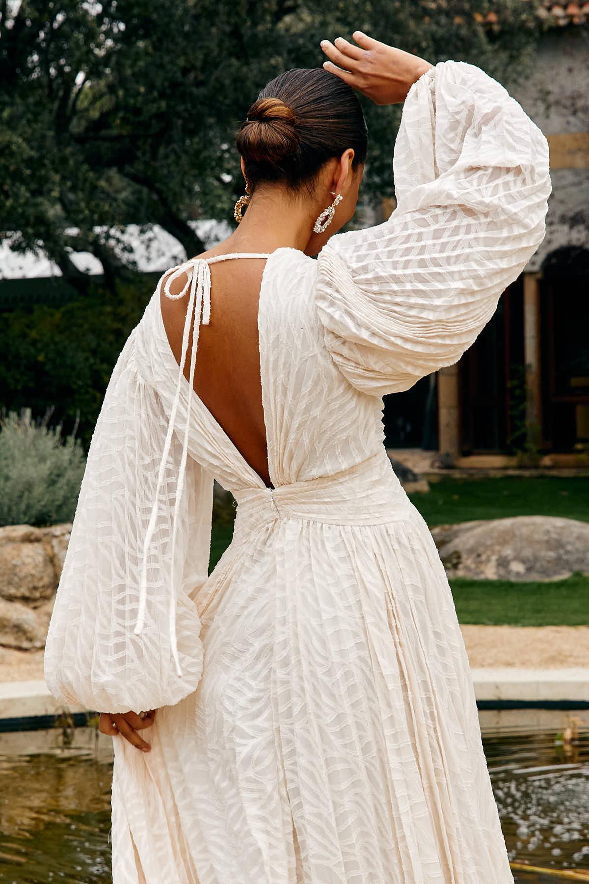 Florie | Langes Chiffon-V-Ausschnitt Kleid