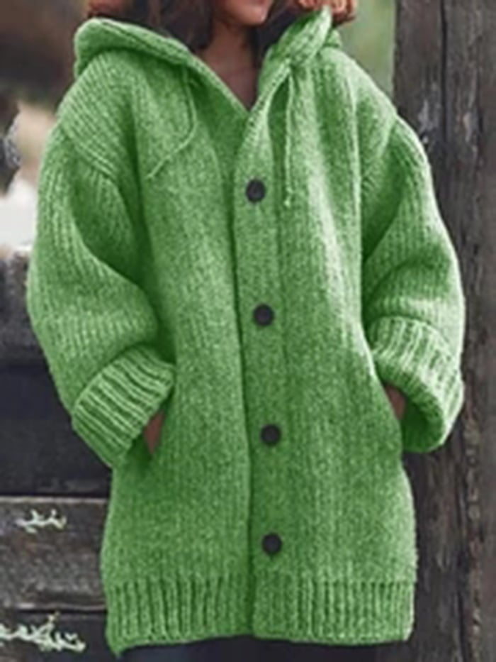 Jamie Strickjacke mit Kapuze und Knopfleiste