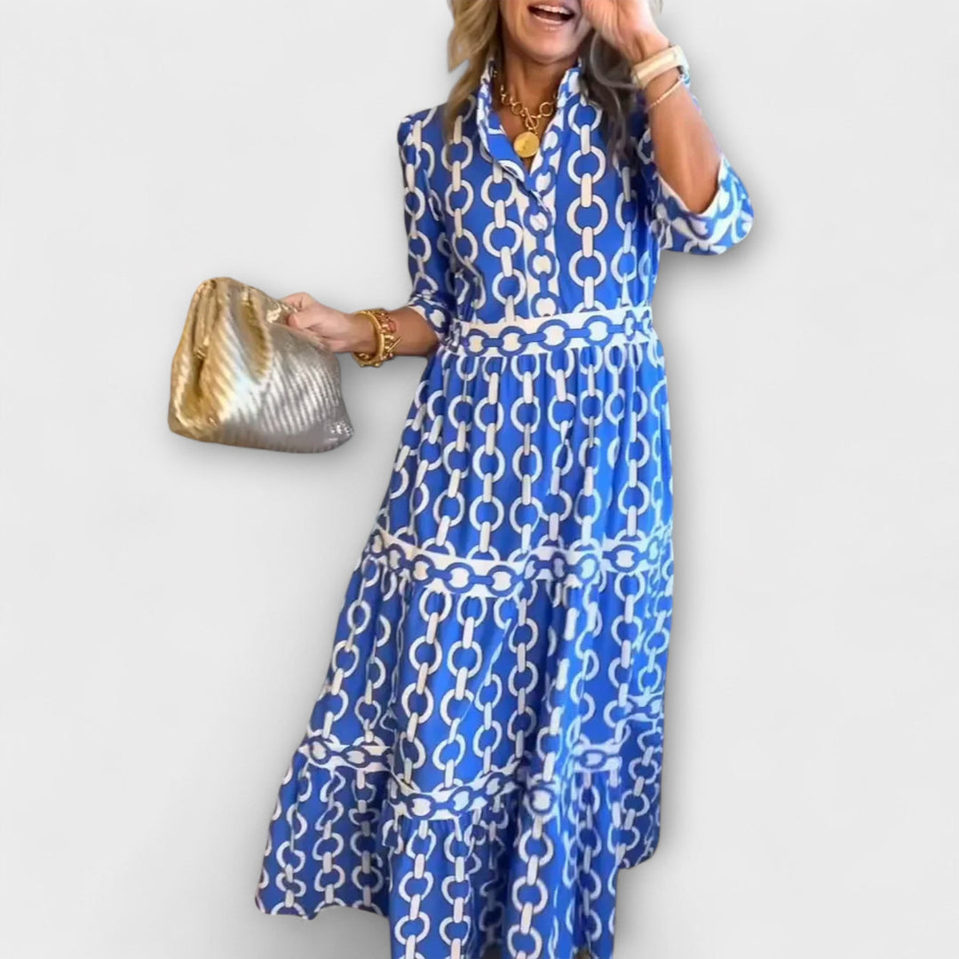 Stavroula - Midikleid Mit Kettenmuster