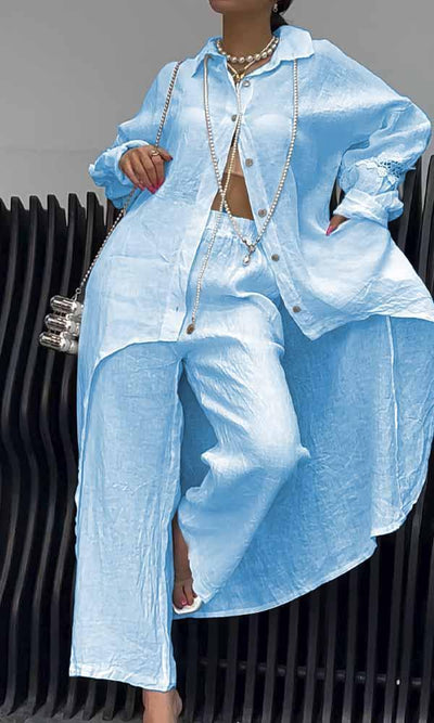 Lange Bluse und Hose im 2er-Set