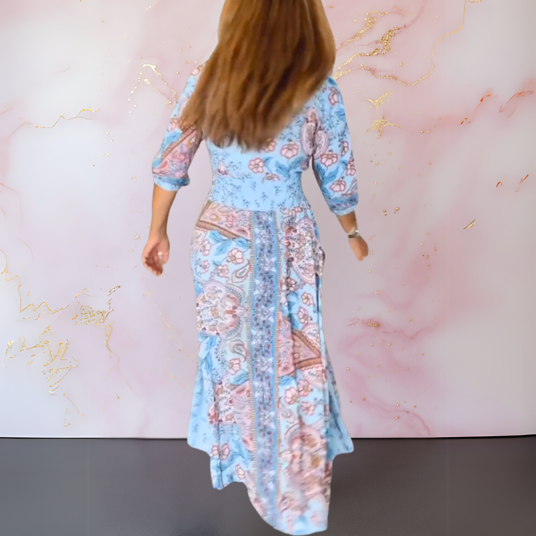 Fashionmoment ™ | Elegantes Sommerkleid mit V-Ausschnitt