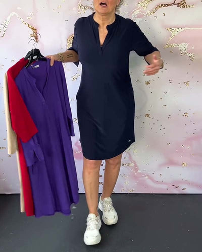 Tracy - schlichtes Kleid mit V-Ausschnitt