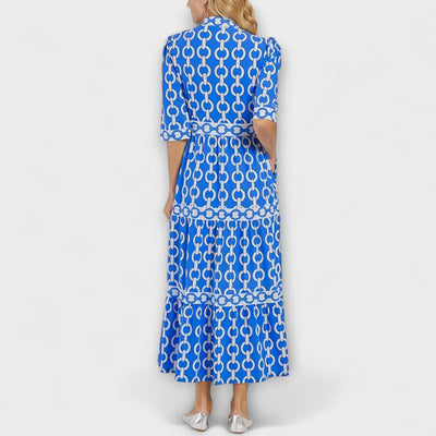Stavroula - Midikleid Mit Kettenmuster