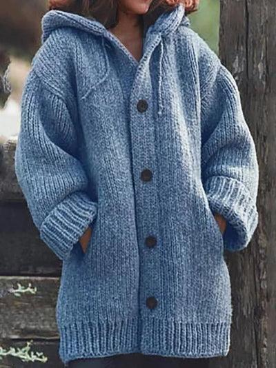Jamie Strickjacke mit Kapuze und Knopfleiste
