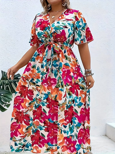 Amara | Plus Size Blumen-Kleid