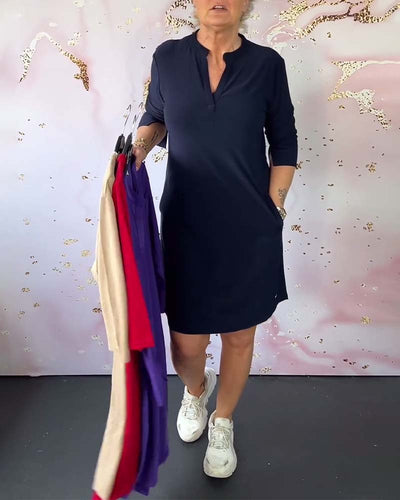 Tracy - schlichtes Kleid mit V-Ausschnitt