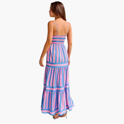 Maxikleid Damen - Gestreiftes Sommerkleid mit Trägern