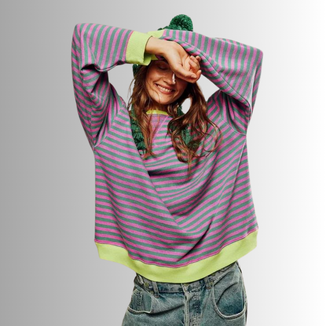 Maya | Mühelos Bequemes Streifen Damen Sweatshirt