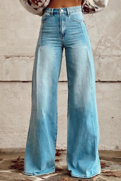 Susan | Stilvolle Denim-Hosen mit weitem Bein