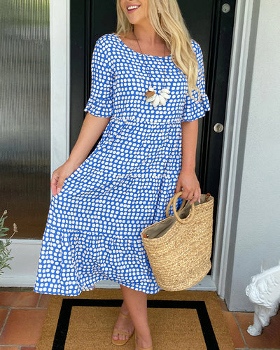 Seyfried™ - Midi-Kleid mit Rundhalsausschnitt und Punktemuster