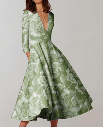 Aisha - Fließendes Saum-Maxikleid für Damen in der Freizeit