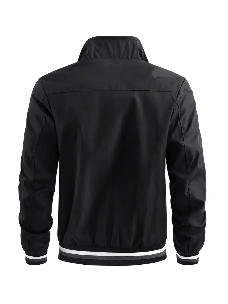 Stanton - Lässige Stehkragen Zip Up Jacke