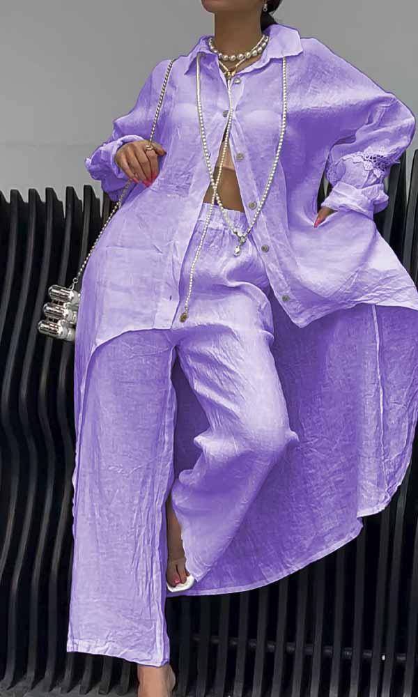 Lange Bluse und Hose im 2er-Set