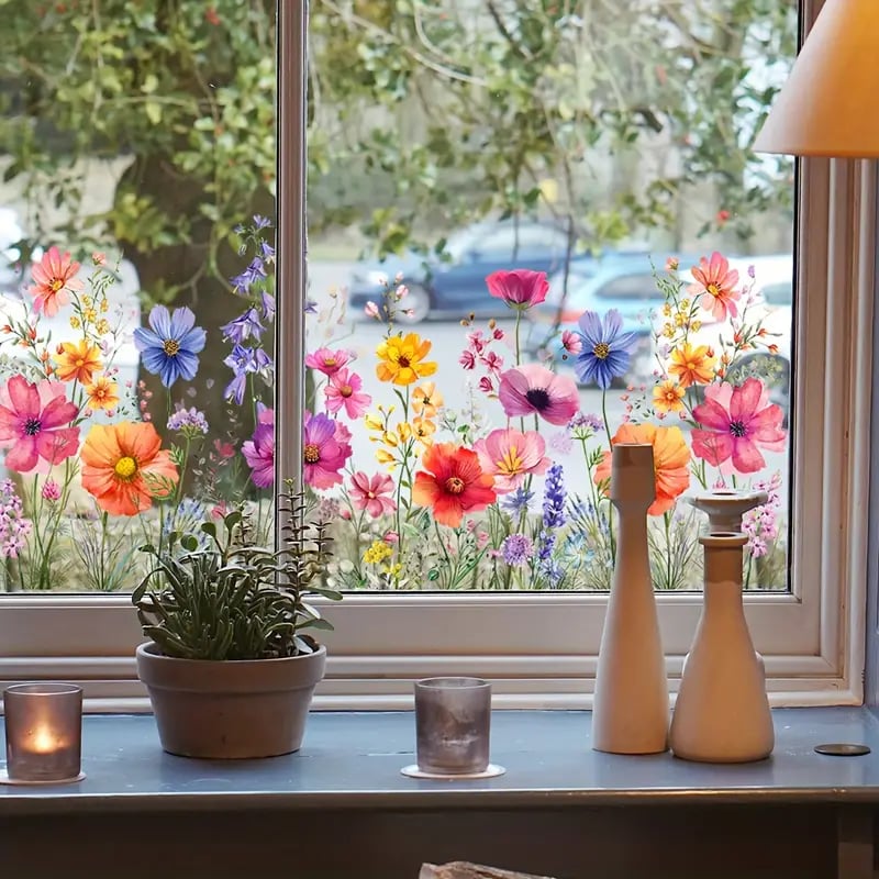 Petaluxe™ | Bunte Blumenaufkleber für Ihr Fenster!