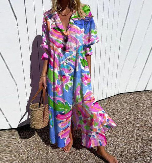 Sloane - Langes Kleid Mit Blumendruck