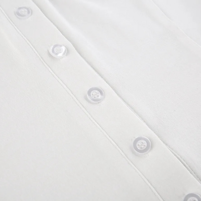 Annika - Schlichte weiße Damenbluse, Basic für die Garderobe