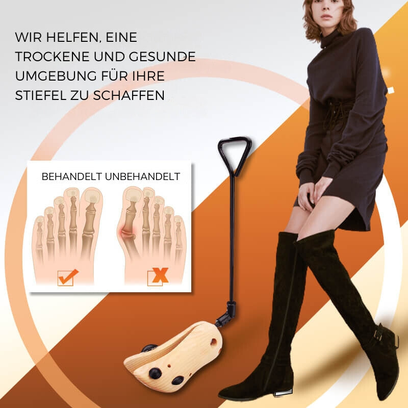 TimberStride™ | Hölzerne Werkzeuge für breite Schuhe