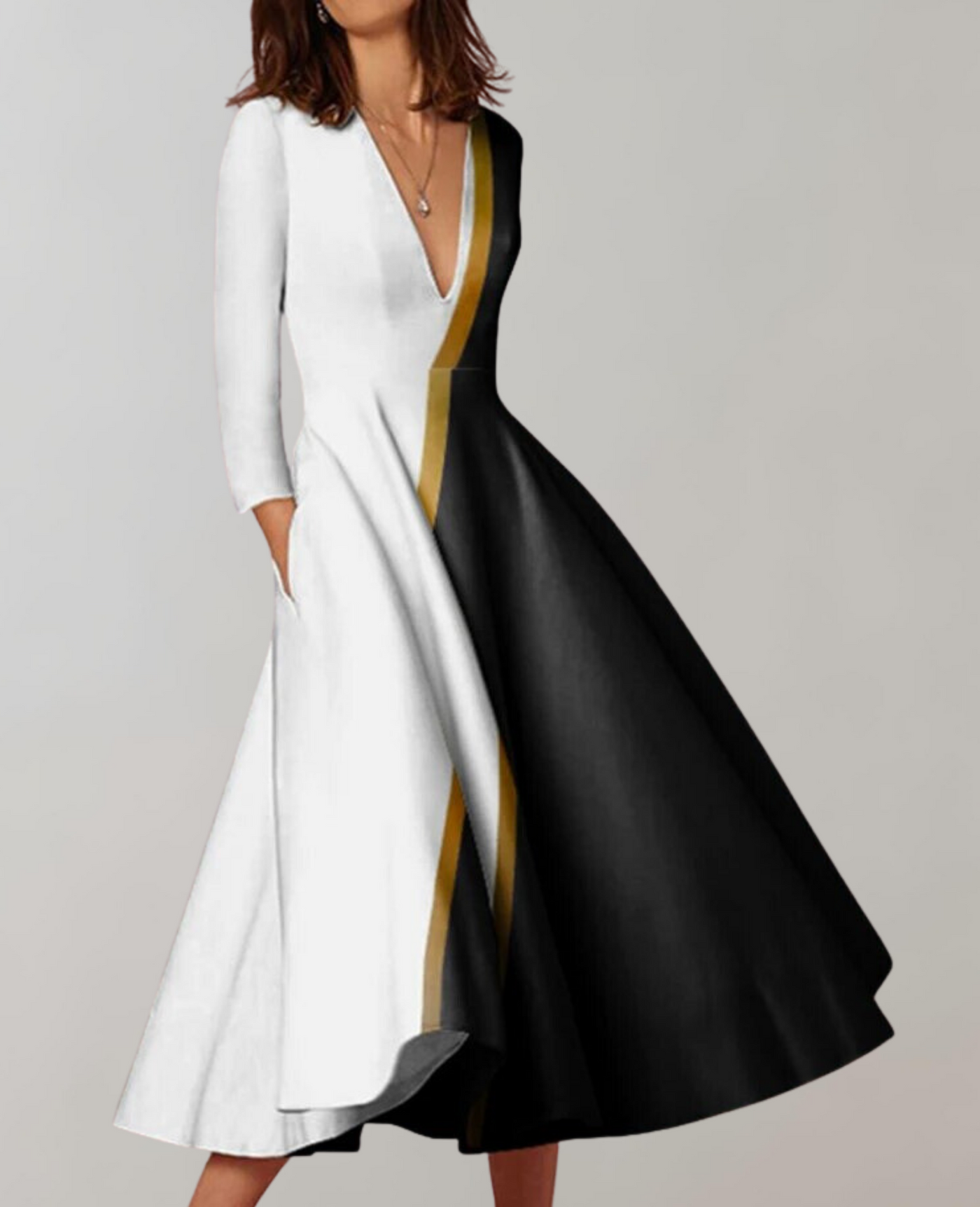 Aisha - Fließendes Saum-Maxikleid für Damen in der Freizeit