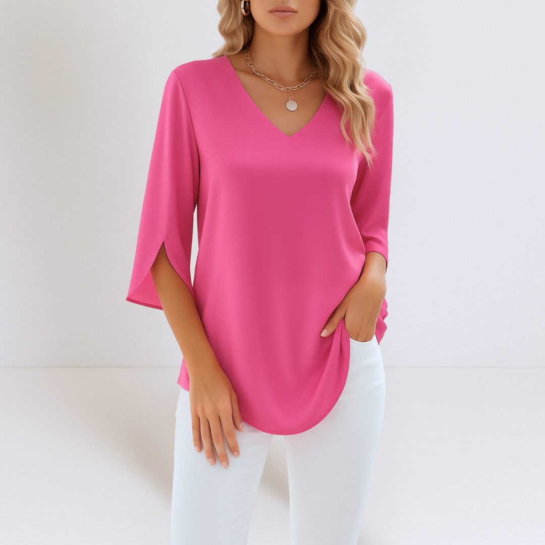 Fashionmoment™ | Elegante V-Ausschnitt-Bluse mit Trend-Ärmeln