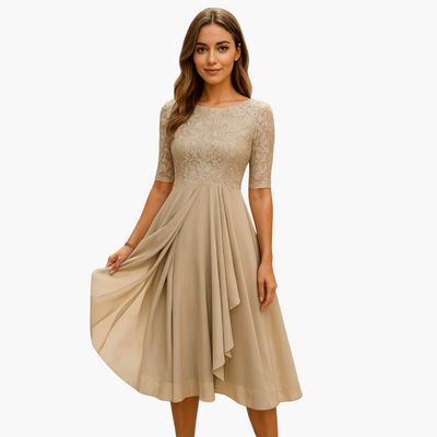 Lore | Midikleid mit Spitzenärmeln