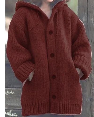 Jamie Strickjacke mit Kapuze und Knopfleiste