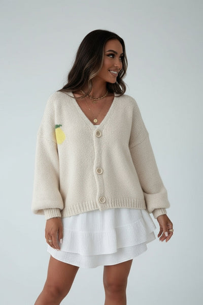 Fiona | Damenpullover mit Zitronenprint