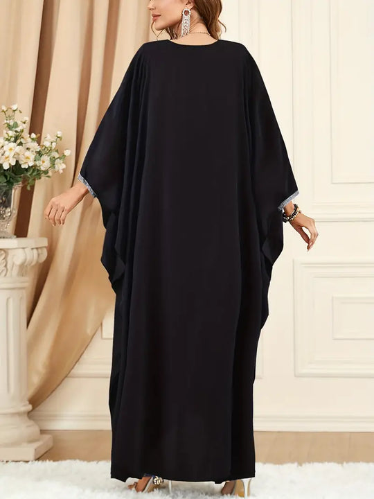 Namie - Moderne Schwarze Abaya Fließender Stoff