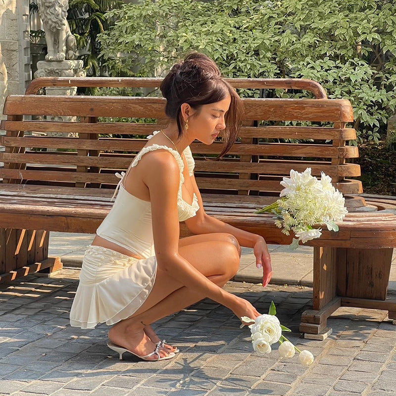 Sira | Korsett-Top mit Rüschen-Trägern