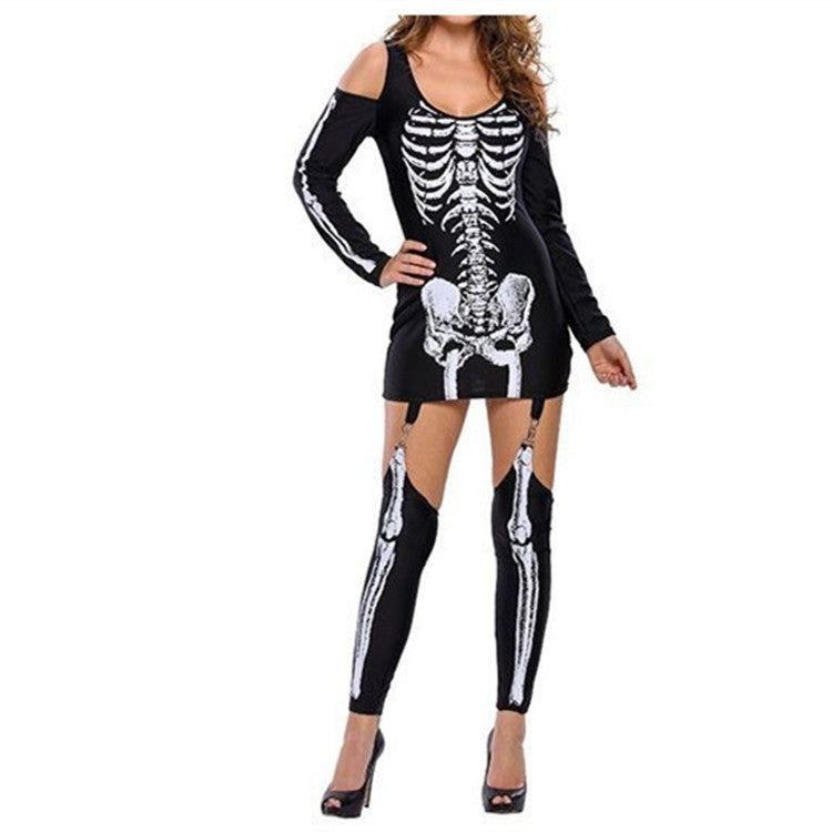 Skelett Druck Halloween Kostum