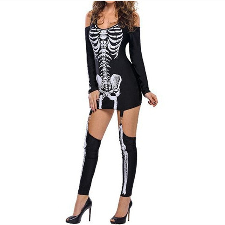 Skelett Druck Halloween Kostum
