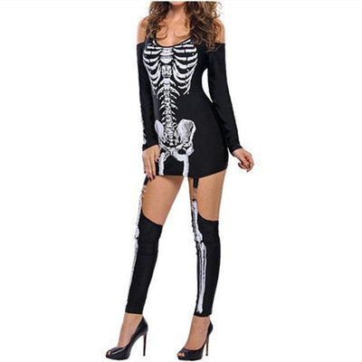 Skelett Druck Halloween Kostum