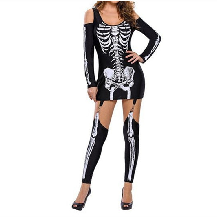 Skelett Druck Halloween Kostum