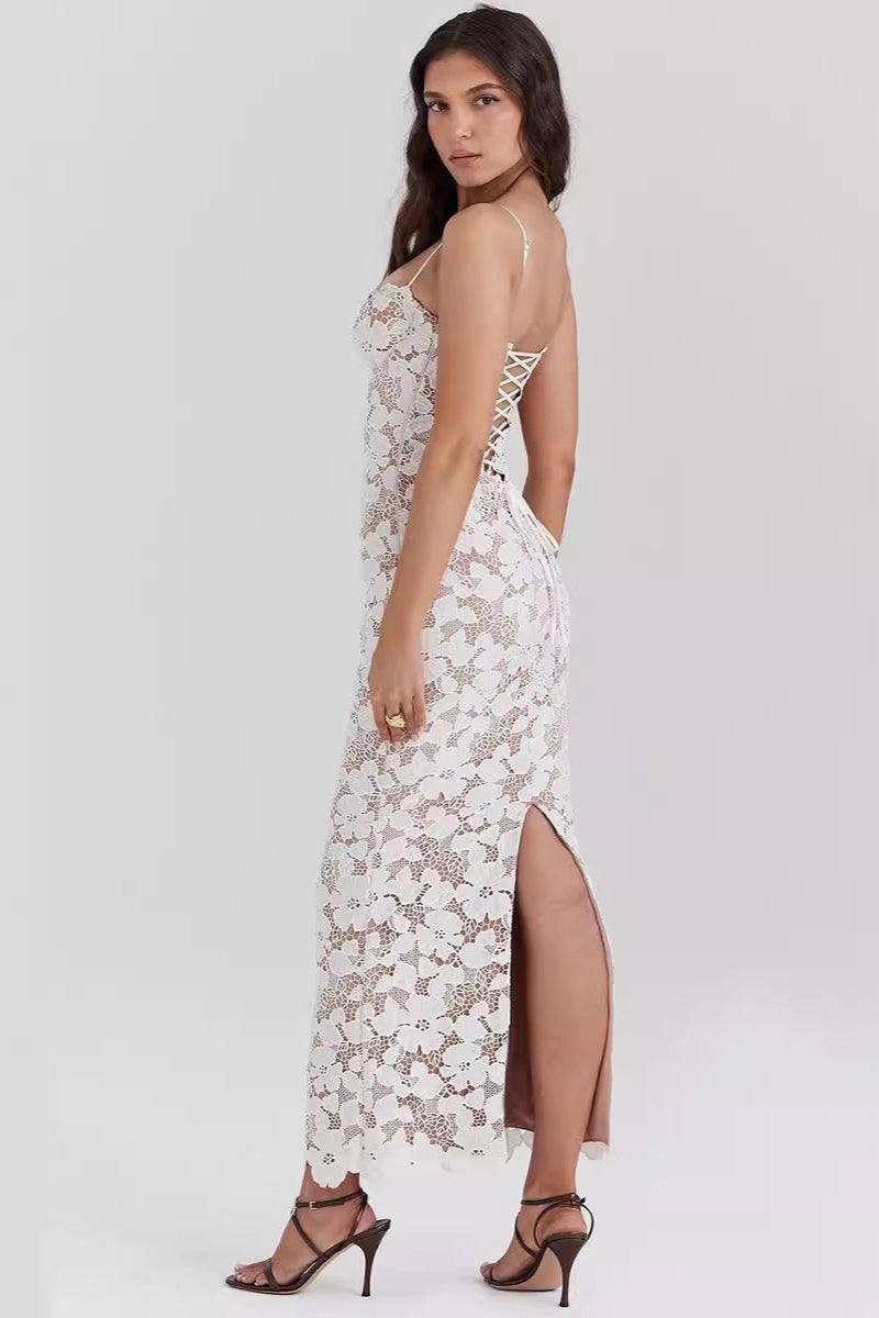 Maddie | Lange Korsett-Spitzenkleid