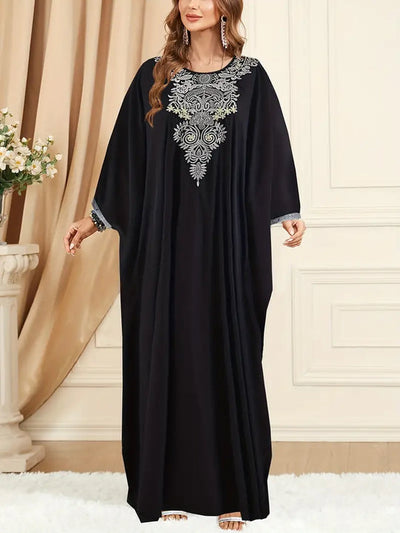 Namie - Moderne Schwarze Abaya Fließender Stoff