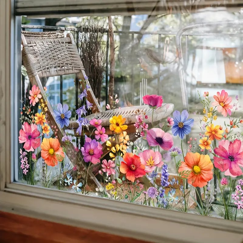 Petaluxe™ | Bunte Blumenaufkleber für Ihr Fenster!