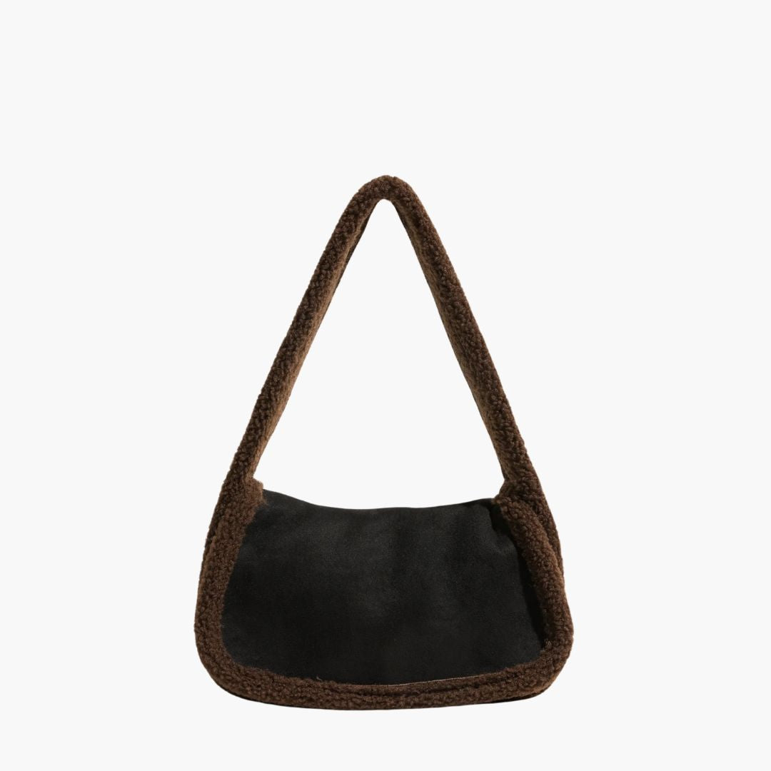 Schultertasche mit Teddy-Futter | Weicher Griff | Trendig und Kuschelig