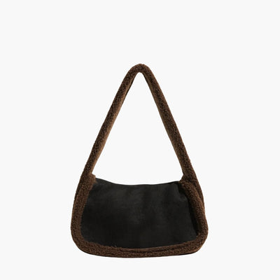 Schultertasche mit Teddy-Futter | Weicher Griff | Trendig und Kuschelig