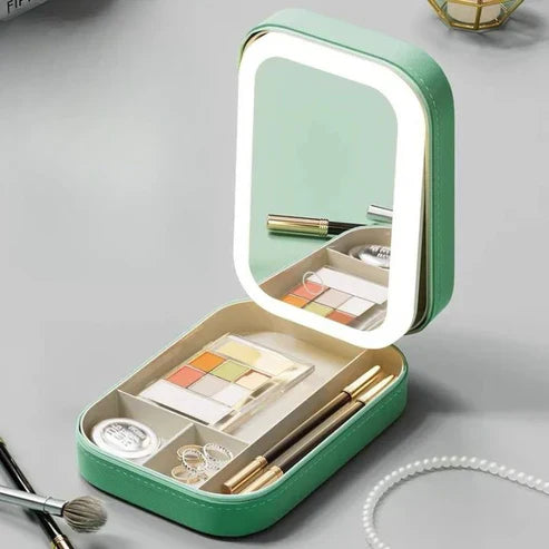 BeautyGlow™ – Tragbare Kosmetiktasche mit LED-Spiegel