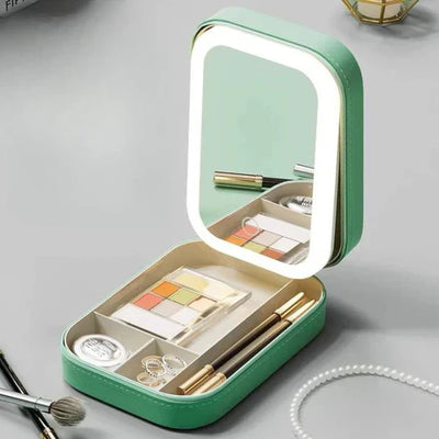 BeautyGlow™ – Tragbare Kosmetiktasche mit LED-Spiegel