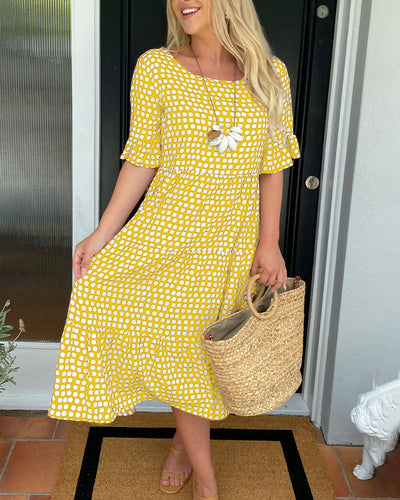 Seyfried™ - Midi-Kleid mit Rundhalsausschnitt und Punktemuster